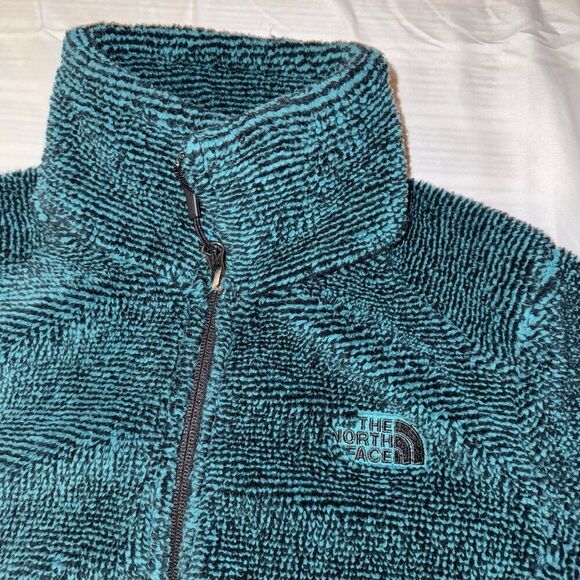 The North Face Jacket Fleece Osito 2 Teal Fuzzy Sweater Full Zip Womens Size S - Picture 1 of 8